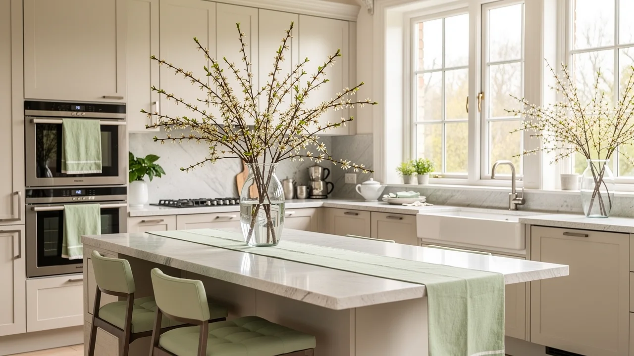 Elegancki Kuchnia z Marmurem