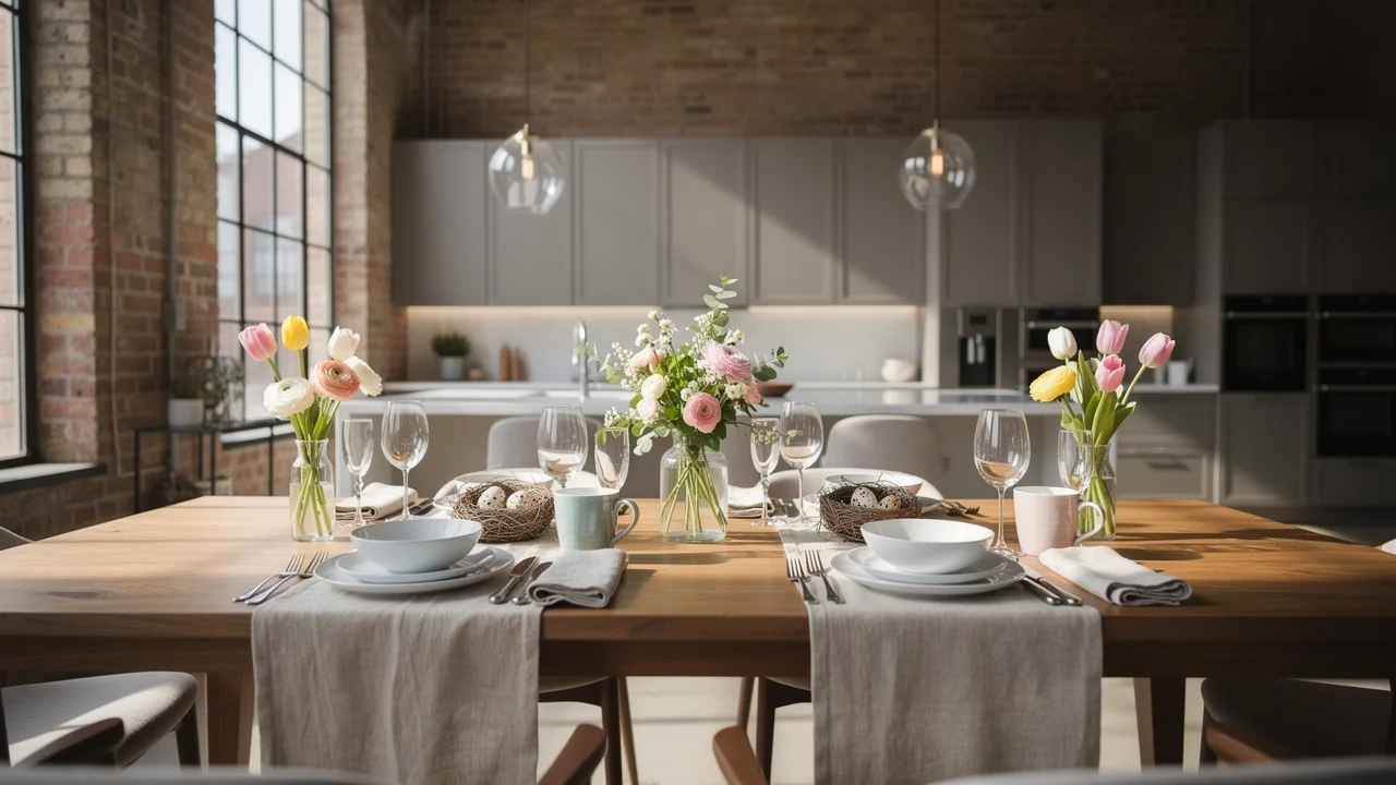 Loftowa Kuchnia z Drewnem i Cegłą