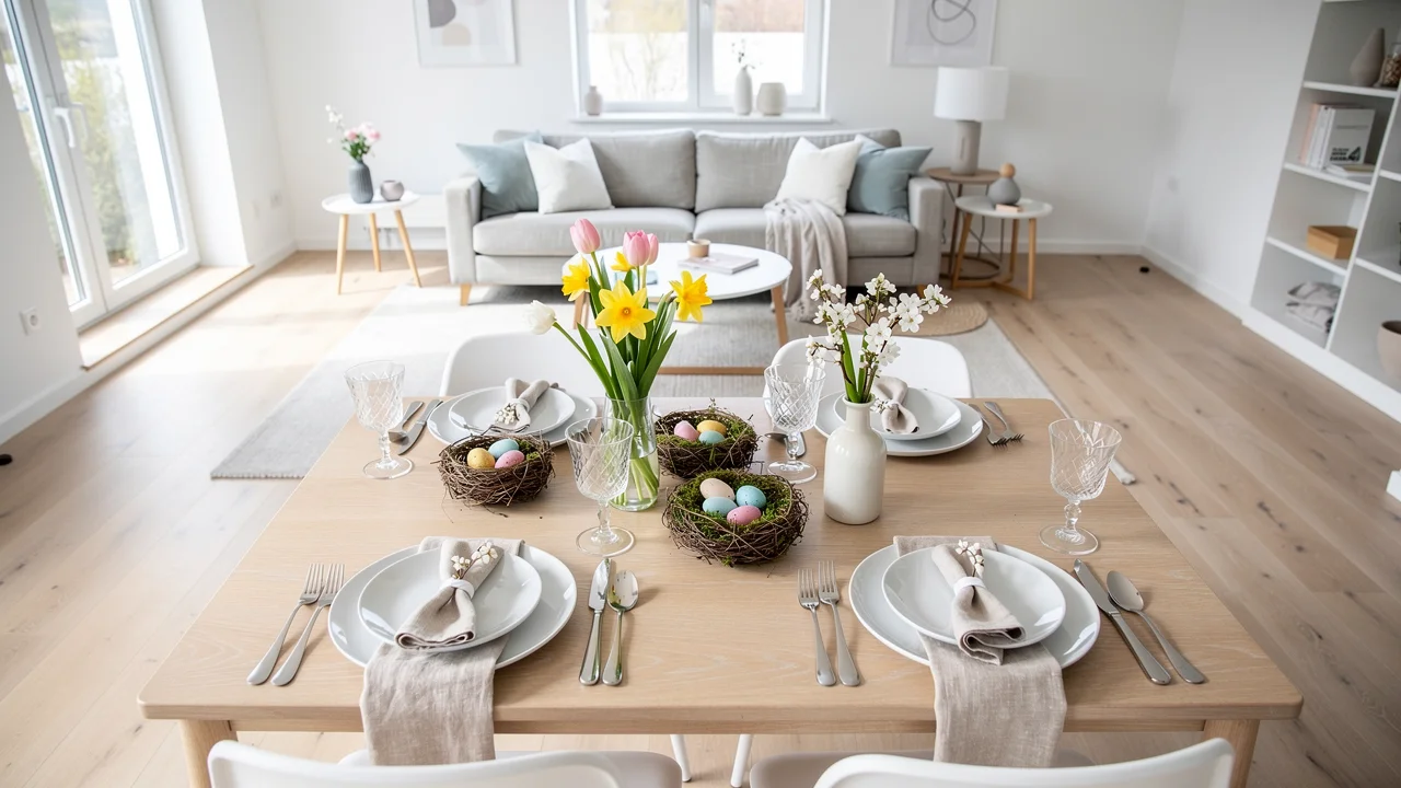 Glass and Wood in a Scandinavian Living Room